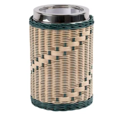 Primula Wicker Basket Blue and Natural with Glacette