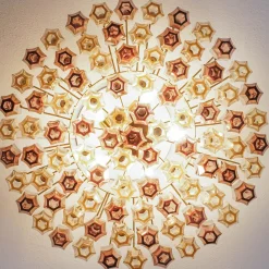 Prismatico 91 Elements Amber And Amethyst Compact Glass Chandelier