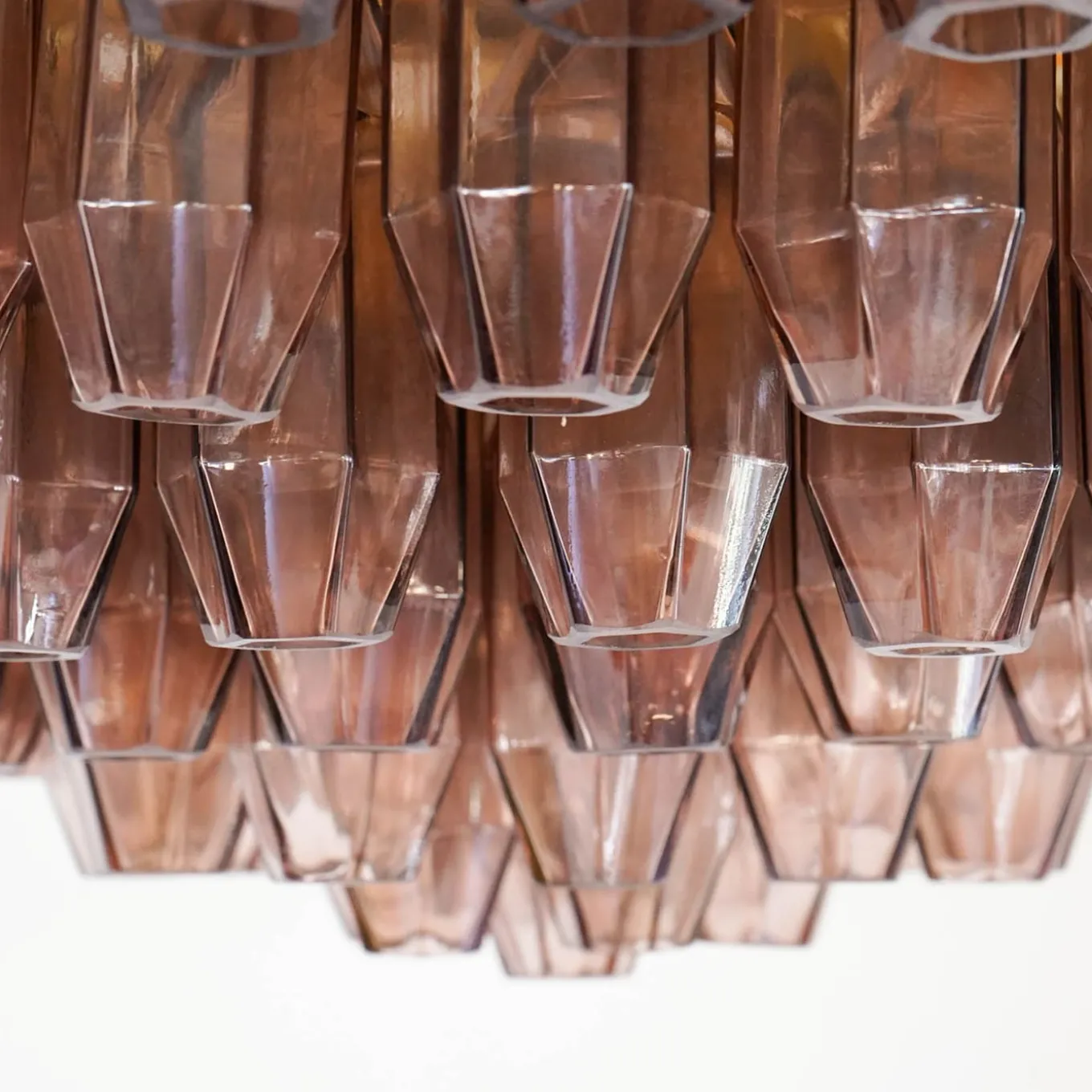 Prismatico Amethyst Glass Ceiling Lamp