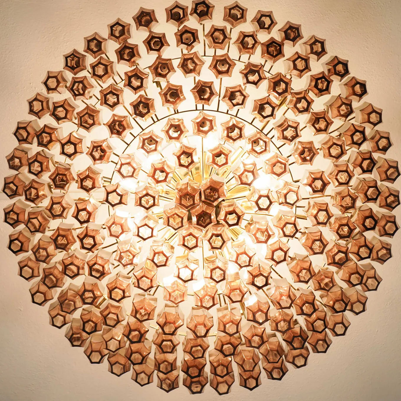 Prismatico Amethyst Glass Ceiling Lamp