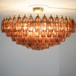 Prismatico Amethyst Glass Ceiling Lamp