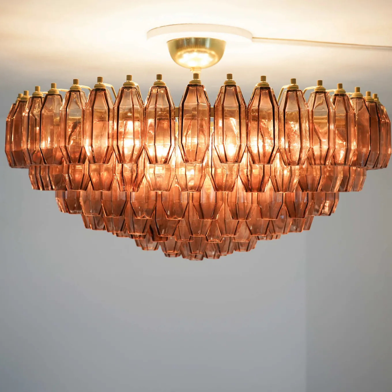 Prismatico Amethyst Glass Ceiling Lamp