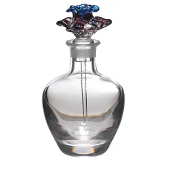 Profumo Crystal Bordeux Murano Flower Stopper Perfume Bottle