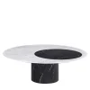 Proiezioni Round Black and White Marble Coffee Table by Elisa Ossino