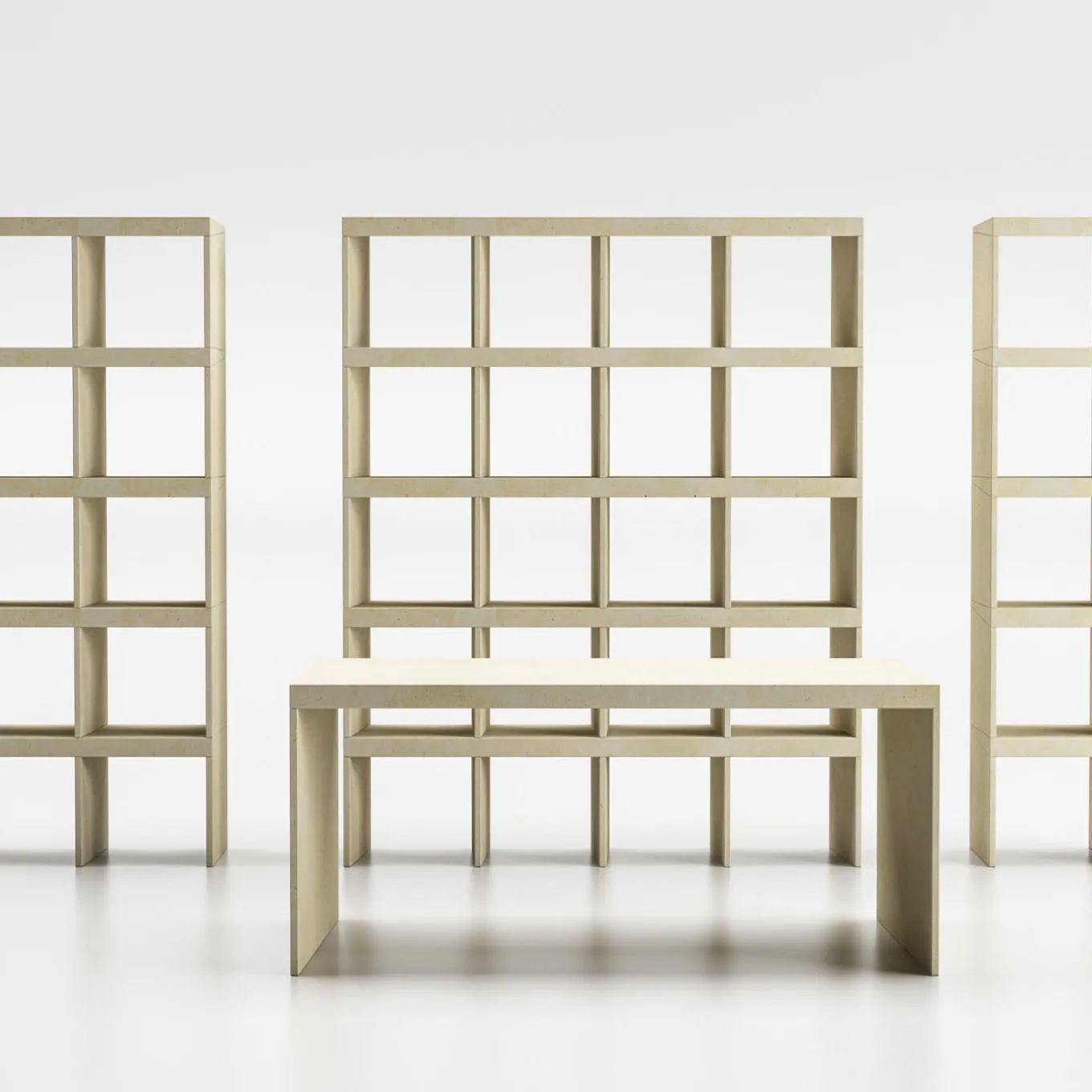 Prospettive Rectangular Stone Writing Table by Gumdesign