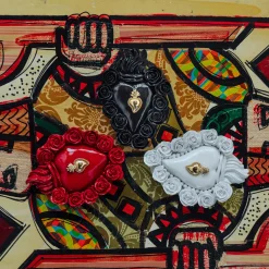 PUNK ROSE BLACK ENAMEL CERAMIC HEART