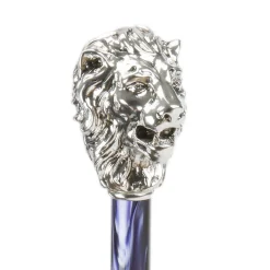 Purple Silver Lion Handle Umbrella