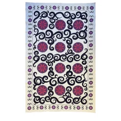 Purple Suzani Printed Cotton Tablecloth