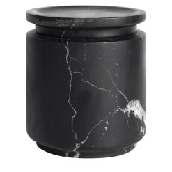 Pyxis Medium Black Marquina Jar by Ivan Colominas