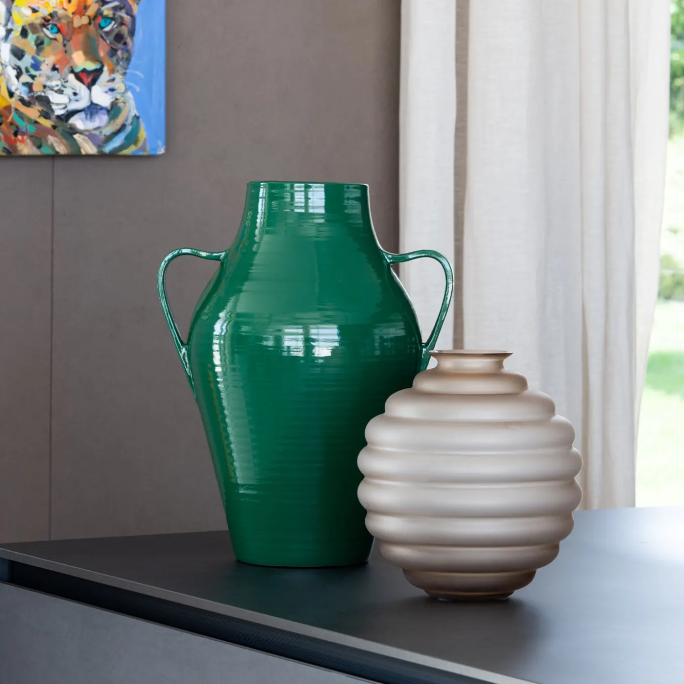 Quartara Green Ceramic Vase