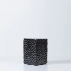 Quartus II Carved Black Stool