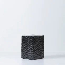 Quartus III Carved Black Stool