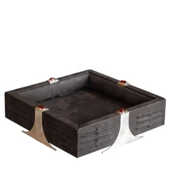 Raban S Square Brown Leather Tray