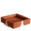 Raban S Square Orange Leather Tray