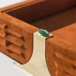 Raban S Square Orange Leather Tray