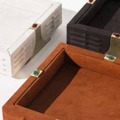 Raban S Square Orange Leather Tray