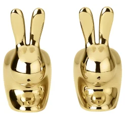 Rabbit Salt and Pepper Shaker in Brass Finish By Stefano Giovannoni