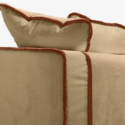 Rafaella Bio Beige & Orange Velvet 3 Seater Sofa