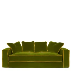 Rafaella Green & Gold Velvet 2 Seater Sofa