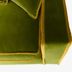 Rafaella Green & Gold Velvet 2 Seater Sofa