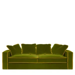Rafaella Green & Gold Velvet 3 Seater Sofa