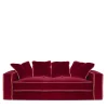 Rafaella Red & Orange Velvet 2 Seater Sofa
