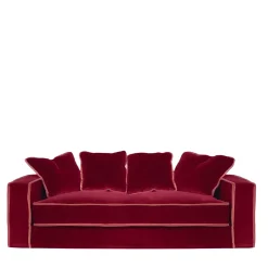 Rafaella Red & Orange Velvet 2 Seater Sofa