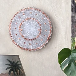 Raggio Rame copper and transparent glass wall sculpture