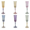 Rainbow Multicolor Mouth-Blown Glass Flutes Set
