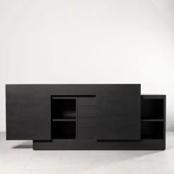 Rastrero Black Lacquered Oak Sideboard