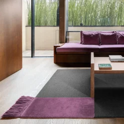 Rectangular Liquorice & Black-Cherry Rug