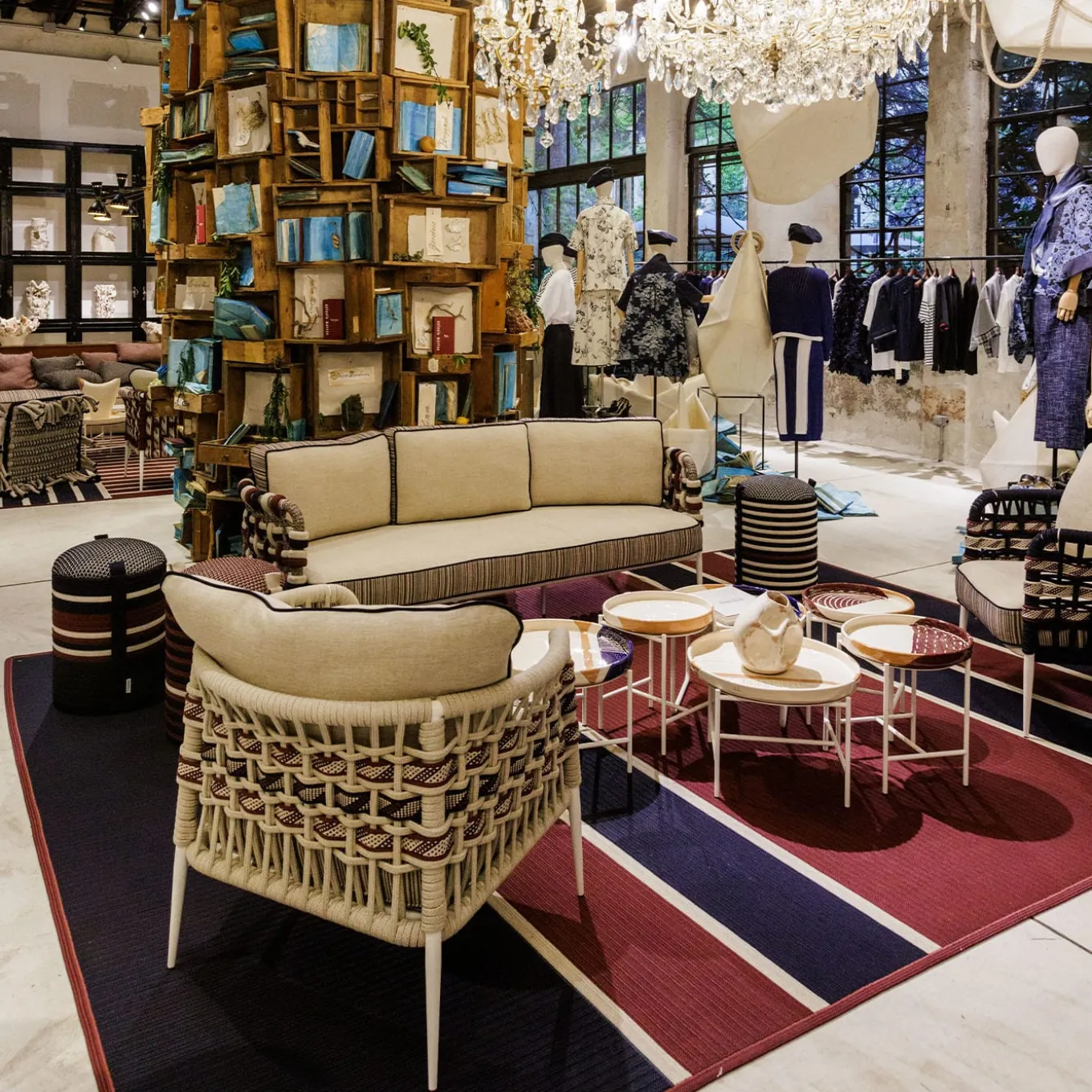 Red and Blue Outdoor Rug by Antonio Marras