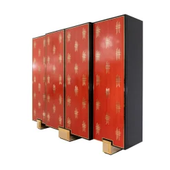 Red Bolivar Wood Bar Cabinet