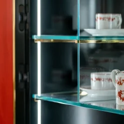 Red Bolivar Wood Bar Cabinet