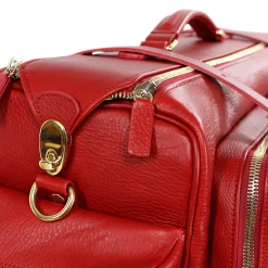 Red Leather Weekender Jones