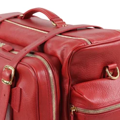 Red Leather Weekender Jones