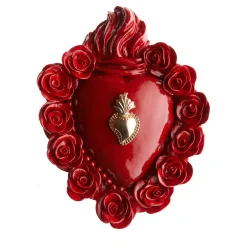 RED ON ME RED ENAMEL CERAMIC HEART