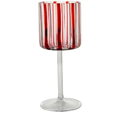 Red Stripes Wine Goblet