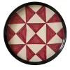 Red Triangle Round Tray