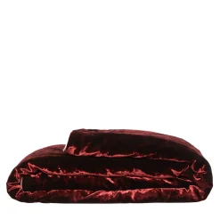 Red Velvet & Linen Blanket