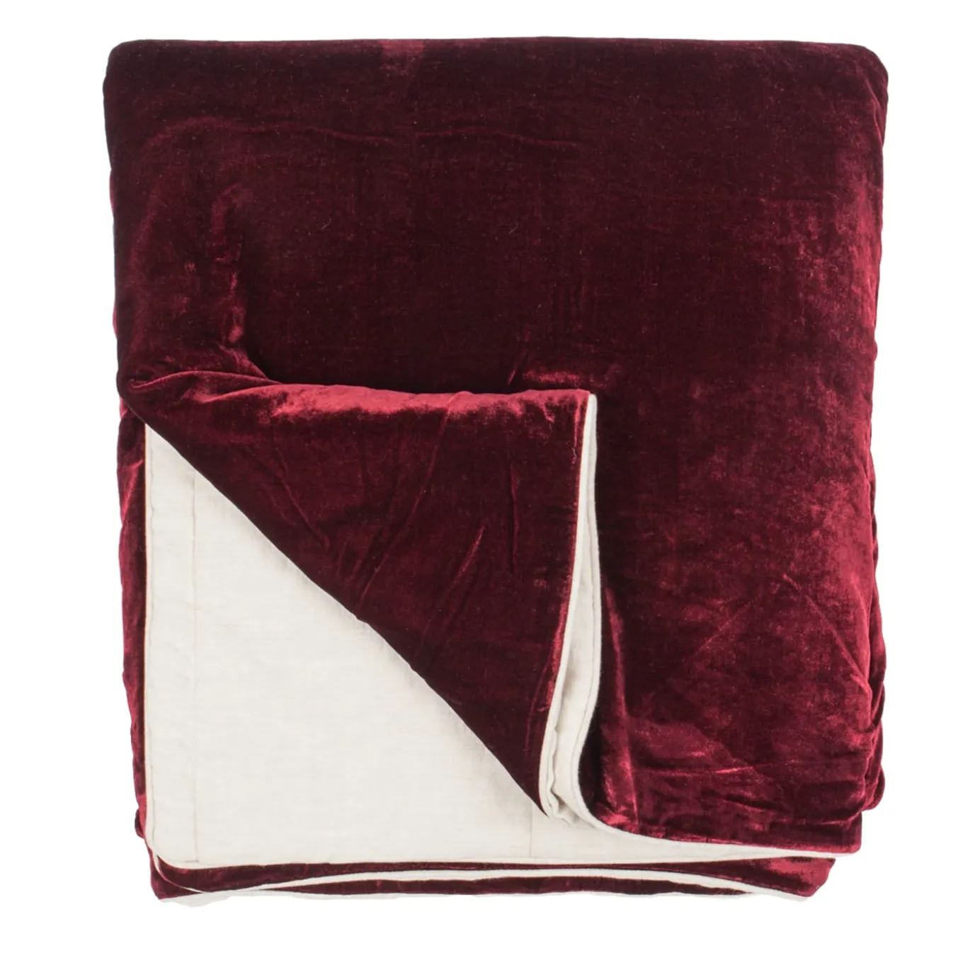Red Velvet & Linen Blanket