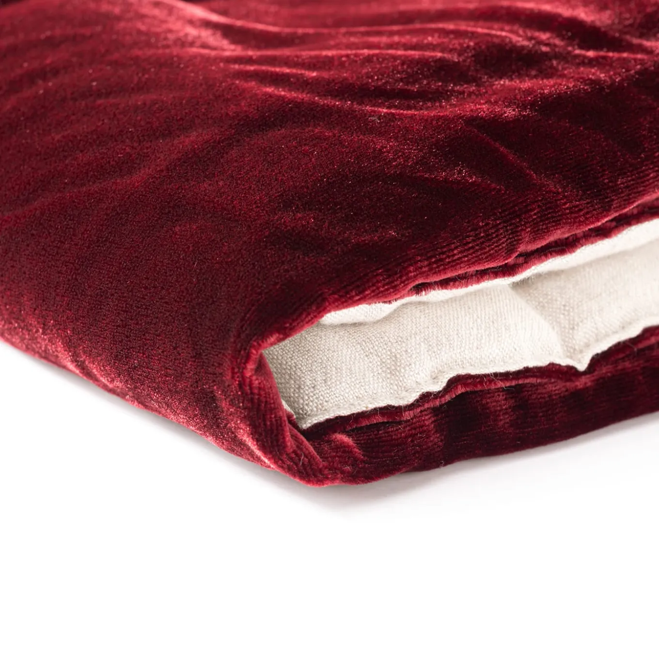 Red Velvet & Linen Blanket