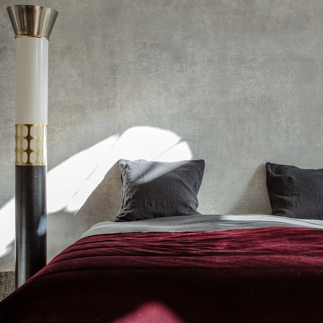 Red Velvet & Linen Blanket