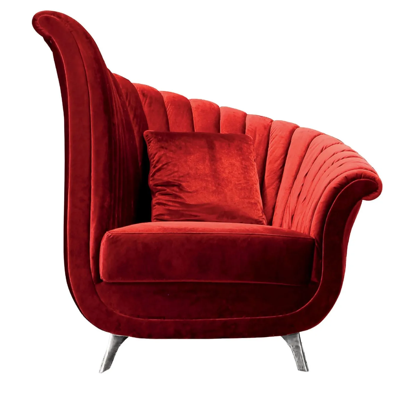 Red Velvet Shell Armchair