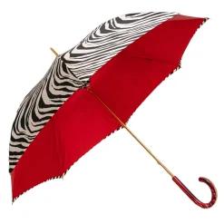 Red Zebra With Acetate Handle Umbrella
