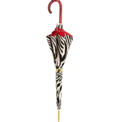 Red Zebra With Acetate Handle Umbrella