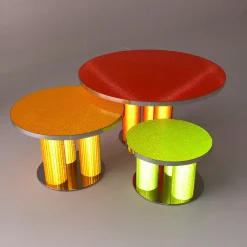 Reflective Collection - Orange round coffee table