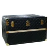 Regale Quilted Blue & Gold Leather Trunk