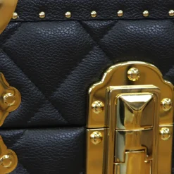 Regale Quilted Blue & Gold Leather Trunk