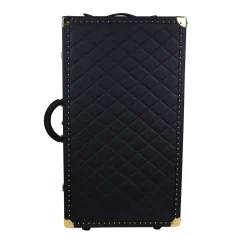 Regale Quilted Large Black Suitcase